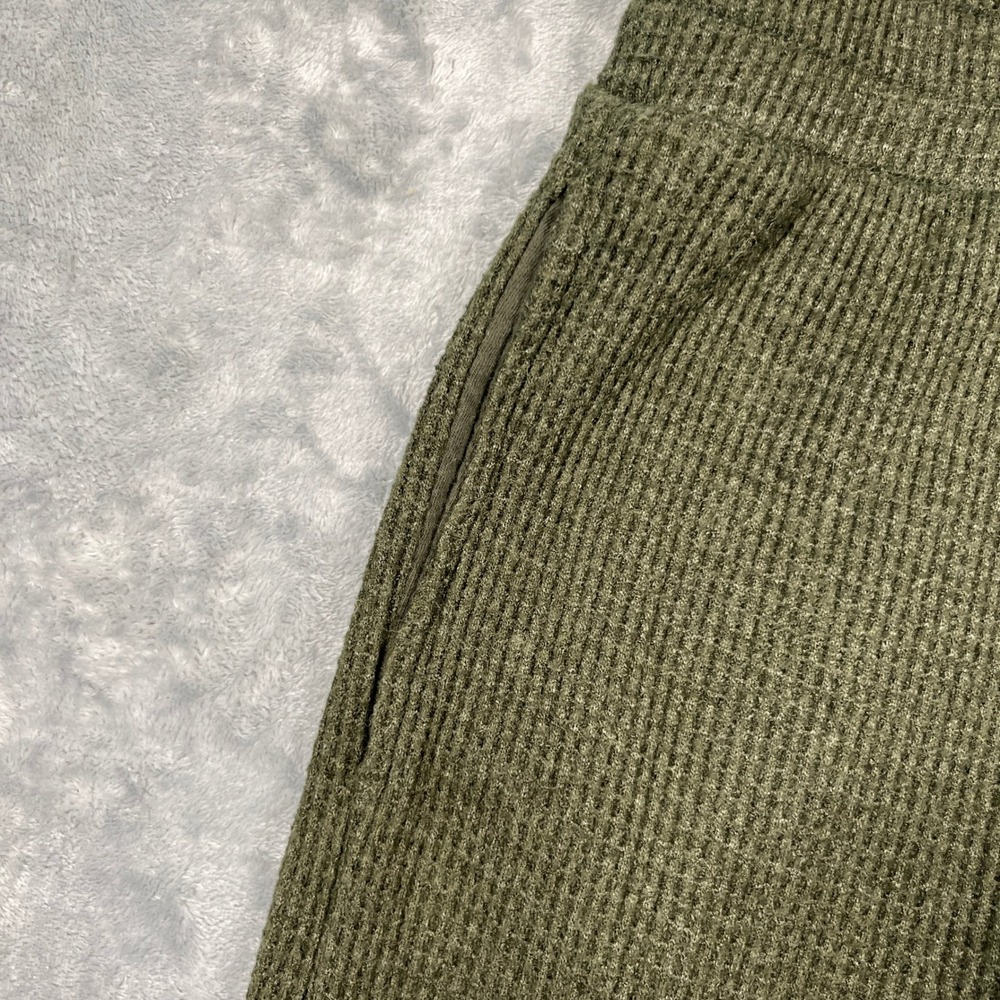 American Eagle Flare Pants Womens Olive Green Waffle Knit High Rise Lounge XS - Picture 5 of 13